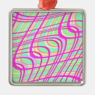 Swirly Check 2011 Metal Tree Decoration