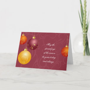 Swirly Christmas Ornaments Greeting Card