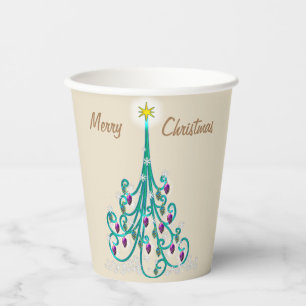 Swirly Christmas Tree Paper Cups