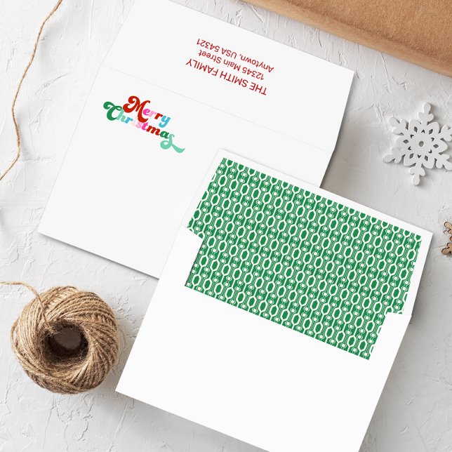 Swirly Colourful Font Merry Christmas  Envelope (Creator Uploaded)