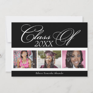 Swirly Delight 3-Photo Graduation Announcement