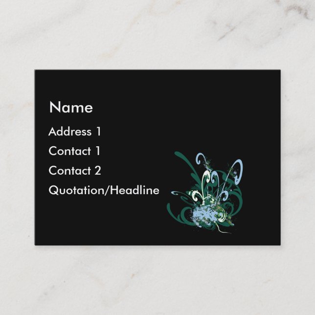 Swirly Distressed Paint Splats Business Card (Front)