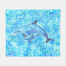 Swirly Dolphin Family 
