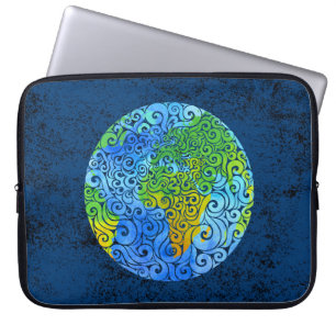 Swirly Earth Laptop Sleeve