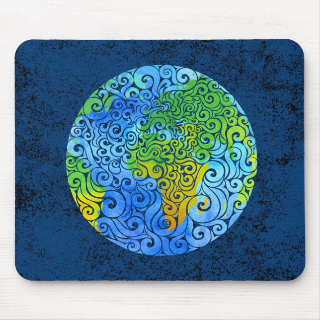 Swirly Earth  Mouse Pad (Front)