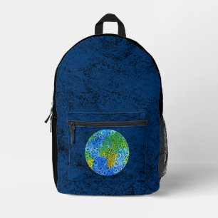 Swirly Earth Printed Backpack
