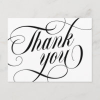 Swirly Elegant Black Script Thank You