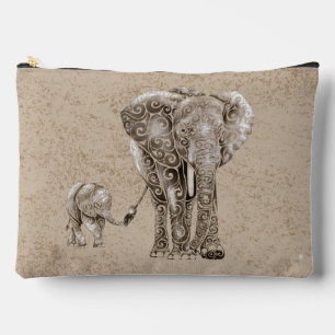 Swirly Elephant Family Accessory Pouch