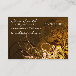 Swirly Florals Chocolate and Orange Sherbert Business Card