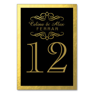 Swirly Flourish with Outline Table Numbers black