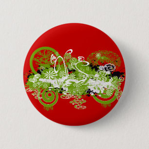 Swirly Flower Design 6 Cm Round Badge
