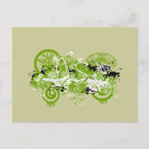 Swirly Flower Design Postcard