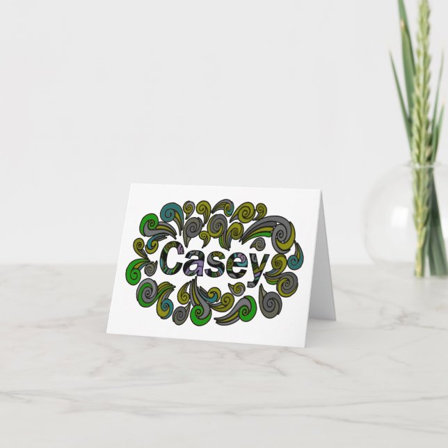 Swirly Happy Easter for Casey Holiday Card (Front)