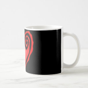 swirly heart on black or white coffee mug