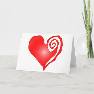 swirly heart  on black or white holiday card