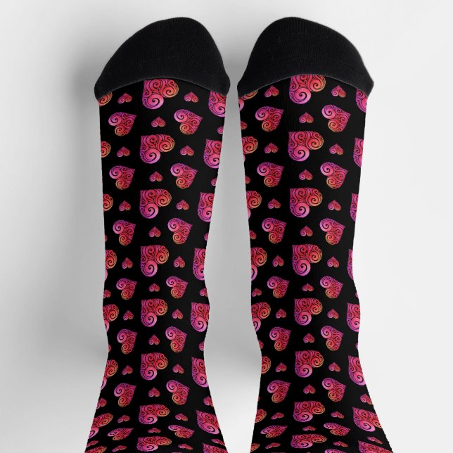 Swirly Heart Socks (Top)