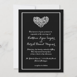 Swirly Heart Wedding - Wedding Invitation