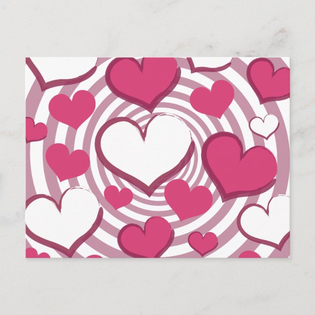 Swirly Hearts Postcard (Front)