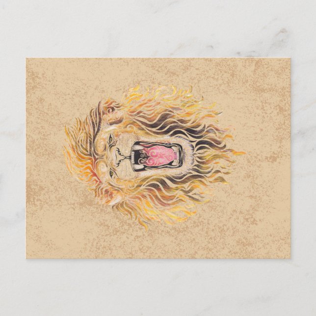 Swirly Lion Postcard (Front)
