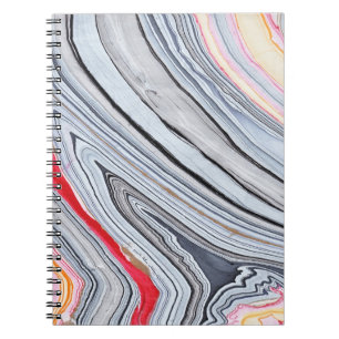 Swirly Marble in Coral Notebook