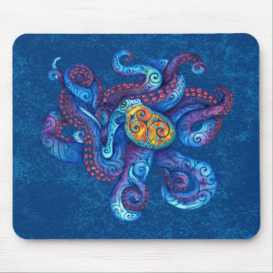 Swirly Octopus  Mouse Pad