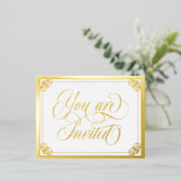 Swirly Ornate You Are Invited Wedding