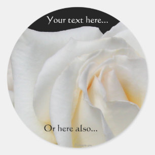 Swirly Pale White and Yellow Rose Wedding Stickers