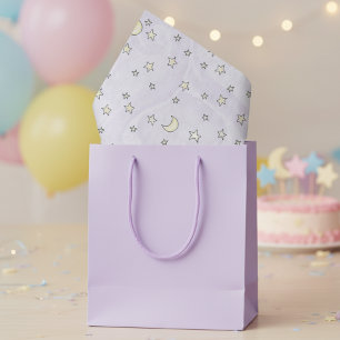 Swirly Pastel Purple Stars & Moons Tissue Paper