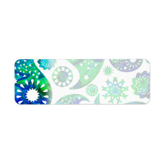 Swirly Pattern Paisley in Green and Blue.