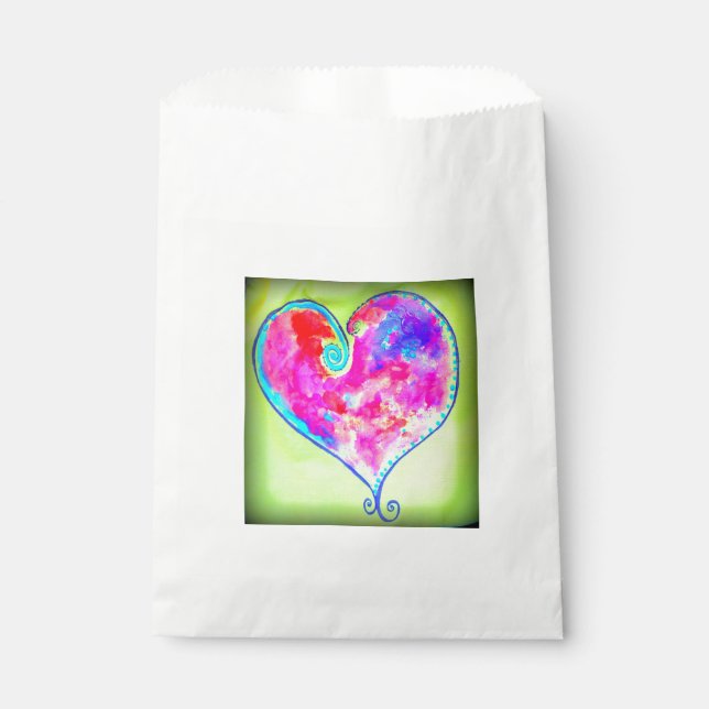 swirly pink heart favour bags (Front)