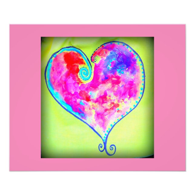 swirly pink heart photo print (Front)
