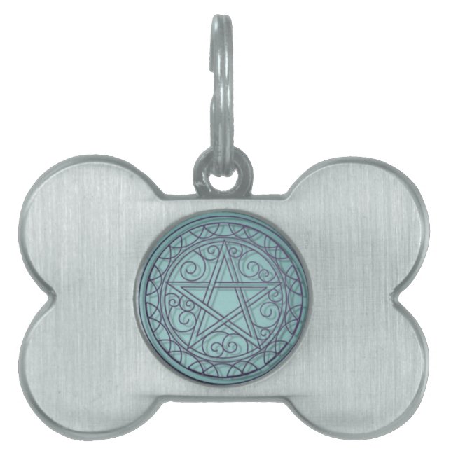 Swirly purple pentacle pet tag (Front)