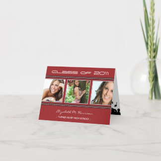 Swirly-Q Graduation Announcement Card (maroon)