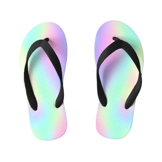 Swirly Rainbow Gradient Kid's Jandals (Footbed)