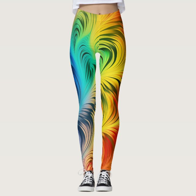Swirly Rainbow Leggings (Front)