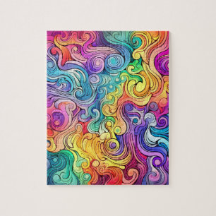Swirly Rainbow Pride Jigsaw Puzzle