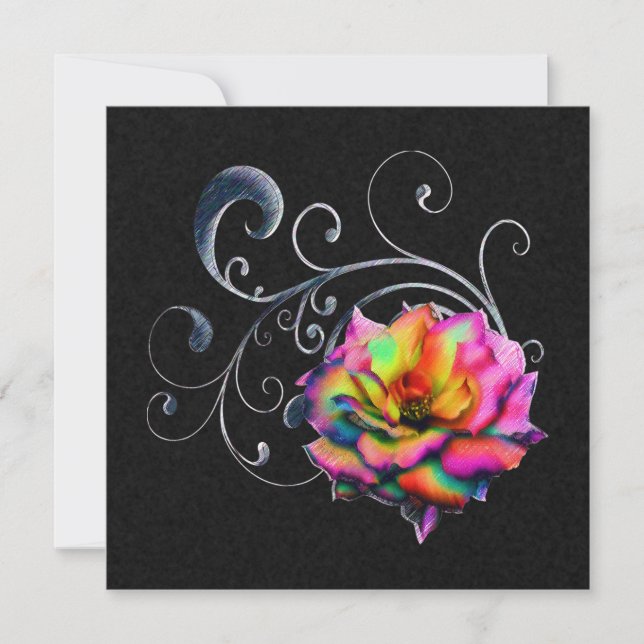 Swirly Rainbow Rose (Front)