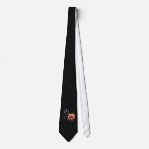 Swirly Rainbow Rose Tie
