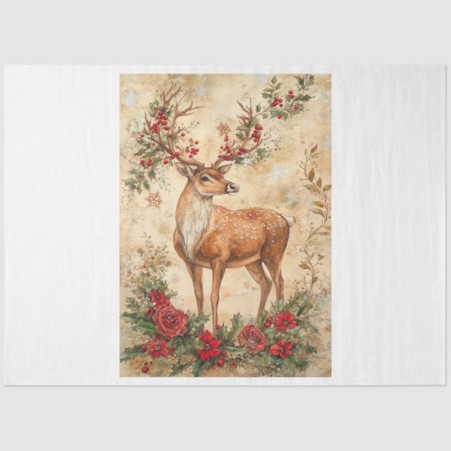 Swirly Reindeer Tissue Paper (Front)