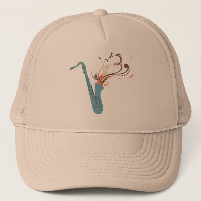 Swirly Sax Trucker Hat (Front)