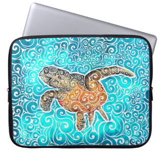 Swirly Sea-Turtle Laptop Sleeve