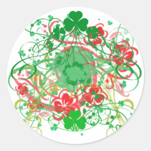 Swirly Shamrocks St. Patrick's Day Classic Round Sticker