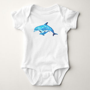 Swirly Shark Baby Bodysuit