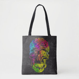 Swirly Skull Tote Bag