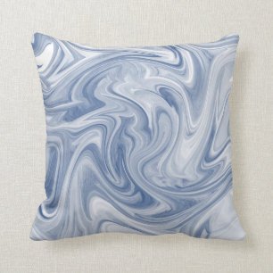Swirly  Slate Blue Abstract Cushion