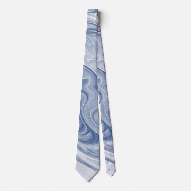 Swirly Slate Blue Abstract Tie (Front)