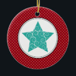 Swirly Star Ceramic Christmas Ornaments<br><div class="desc">This elegant ornament can be totally personalised by you to make a wonderful holiday gift for anyone on your shopping list!
Artwork by Sarah Paris</div>
