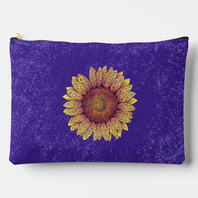 Swirly Sunflower Accessory Pouch (Front)
