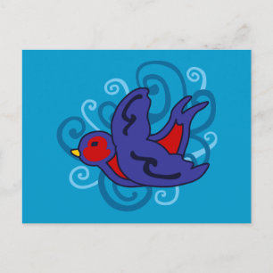 Swirly Swallow Postcard