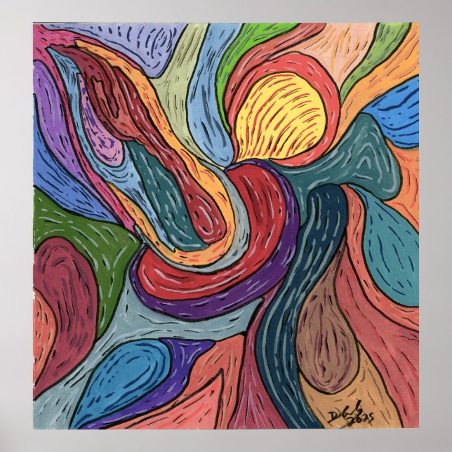 Swirly Thoughts Poster (Front)